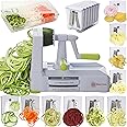 Brieftons 10-Blade Vegetable Spiralizer: Strongest-Heaviest Duty Spiral Slicer, Best Veggie Pasta Spaghetti Maker for Low Car
