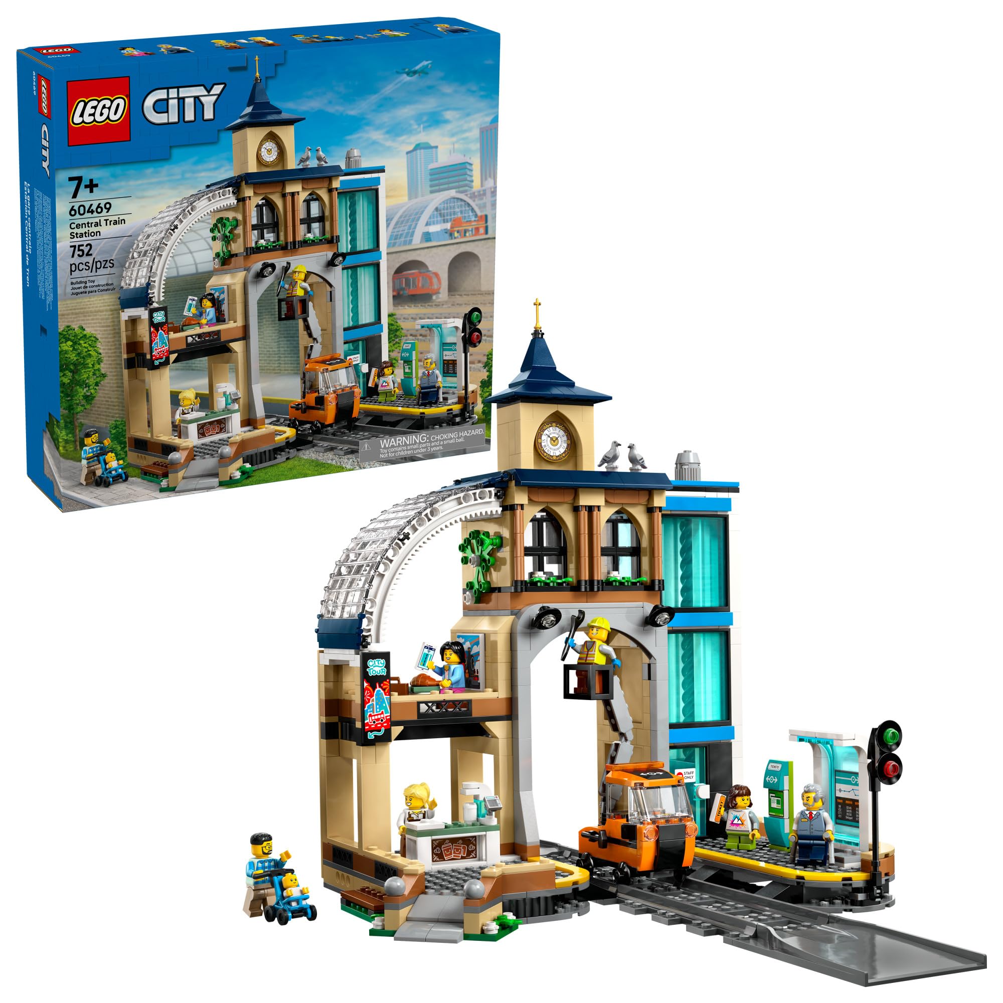 Photo 1 of LEGO City Central Train Station Building Toy - Multi-Level Pretend Play Set for Boys & Girls, Ages 7+ - Building Blocks for Kids - Gift Idea for Birthdays - 60469