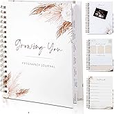 Keepsake Pregnancy Journal w/200+ pages | Boho Themed Pregnancy Planner, Scrapbook and Memory Book | Baby Journal | Birth Planner | 8 Tab Dividers | Brown Twin Spirals | Two Inner Pockets | Ideal Gift