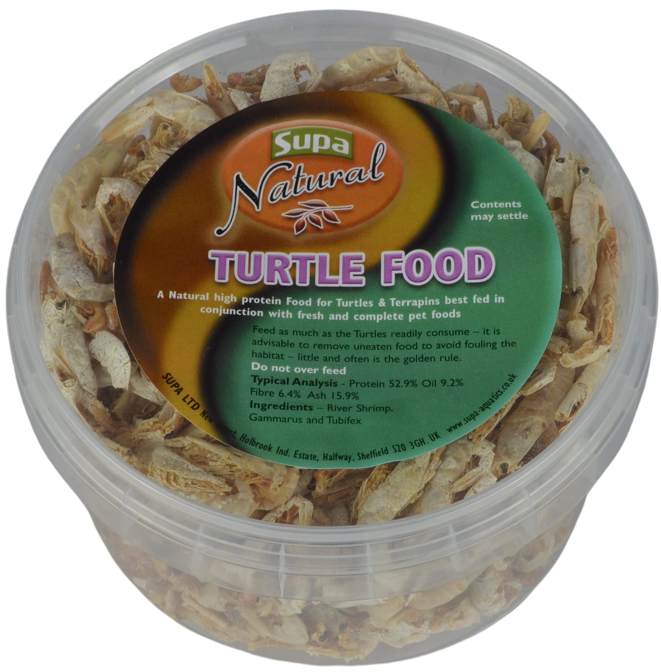 Supa Natural Turtle & Terrapins Food, 500ml Tub, Made Using Premium Quality Natural Ingredients.