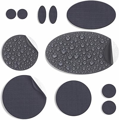 aZengear Self-Adhesive Repair Patches Kit 11 Shapes 30+ Colours Charcoal