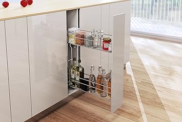 Pull Out Soft Close Wire Basket Kitchen Storage Unit 150 200 Mm