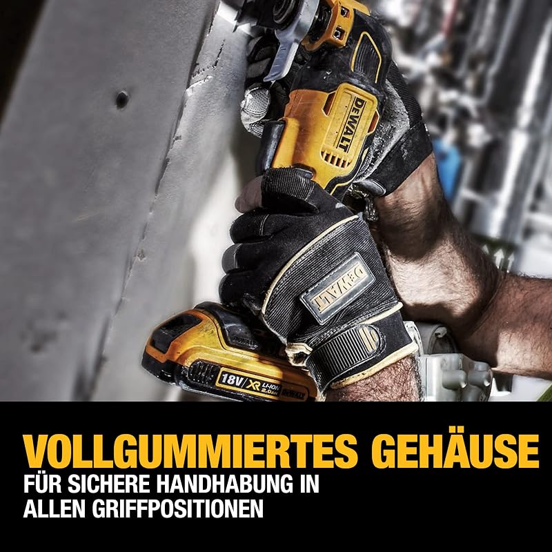 18V oszillierendes Akku Multi Tool DCS356NT(Basisversion), Bürstenlos, Mit Tiefen und Seitenanschlag, LED Licht, Inkl Tstak Box II, Ohne Akku und Ladegerät, Schwarz/Gelb