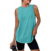 Womens Workout Tank Tops Lightweight Sleeveless Shirts for Women Loose Fit Tops for Athletic Running Tennis Yoga