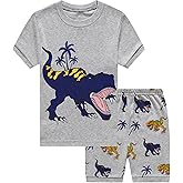 Akyzic Little Boys Pajamas 100% Cotton Pjs for Boys Toddler Monster Truck Sleepwear Short Sets Kids Summer Clothes 3-10T