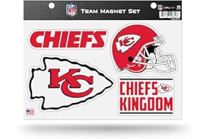 Rico Industries NFL Kansas City Chiefs Alternate Team Magnet Set 8.5" x 11" - Home Décor - Regrigerator, Office, Kitchen