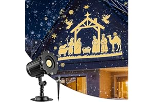 NAGUDENFO Christmas Nativity Scene Projector Lights Outdoor Indoor-2025 Upgrade 3D Dynamic Jesus Christmas Decorations,Waterproof Holiday Projector Lights for Window Ground Roof Wall Yard Garage Xmas Decor