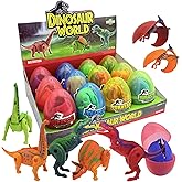 12 PCS Easter Eggs Filled with Dinosaur Toys - Surprise Hatching Eggs for Kids | Perfect for Easter, Birthday Party Favors, Fun Educational Toys for Home & School Play