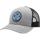 LINDO Trucker Hat [ Palm Tree 2.0 Design ] for Men and Women: Mid Profile Cap with Breathable Mesh Back and Adjustable Snap