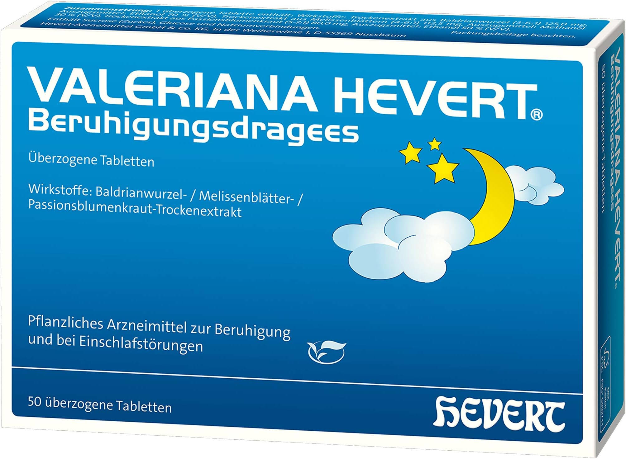 Valeriana Hevert Beruhigungsdragees, 50 pcs. Tablets