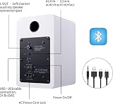 Sanyun SW208 3-inch Active Bluetooth 5.0 Bookshelf Speakers Pair White view 4