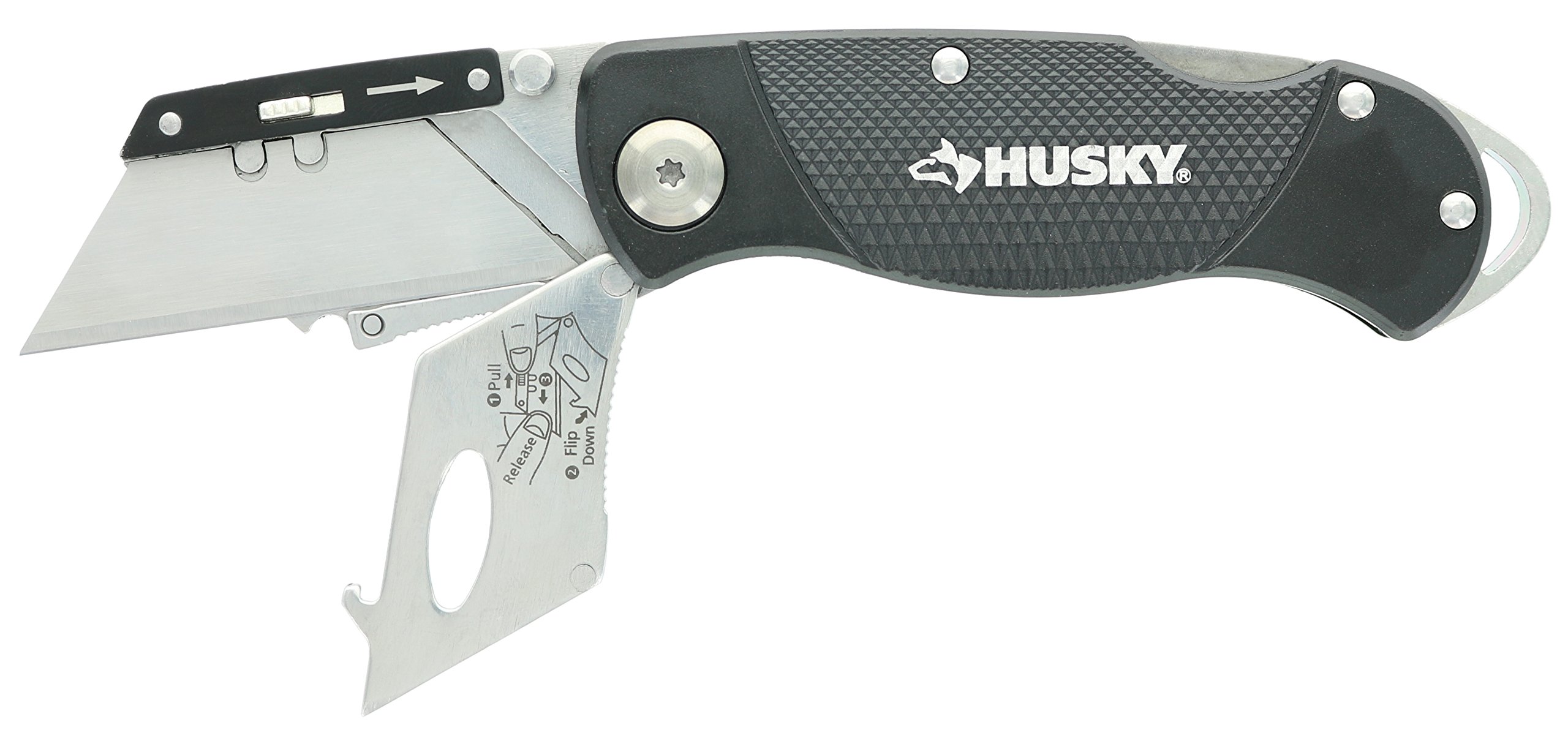 Husky Folding SureGrip Lock Back Utility Knives Multi Pack (2 x Husky