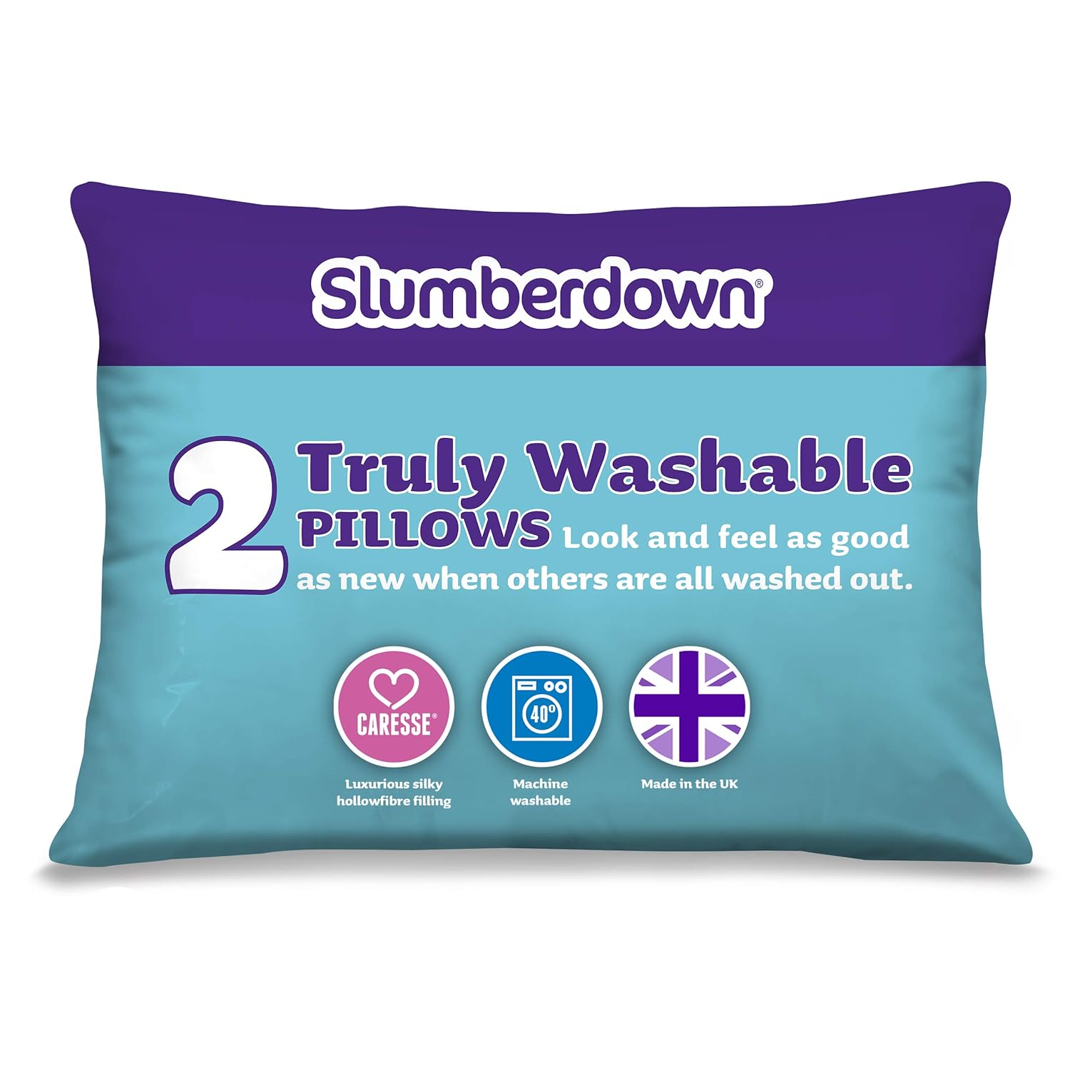 Slumberdown Truly Washable Pillows X 2 White Amazon Co Uk