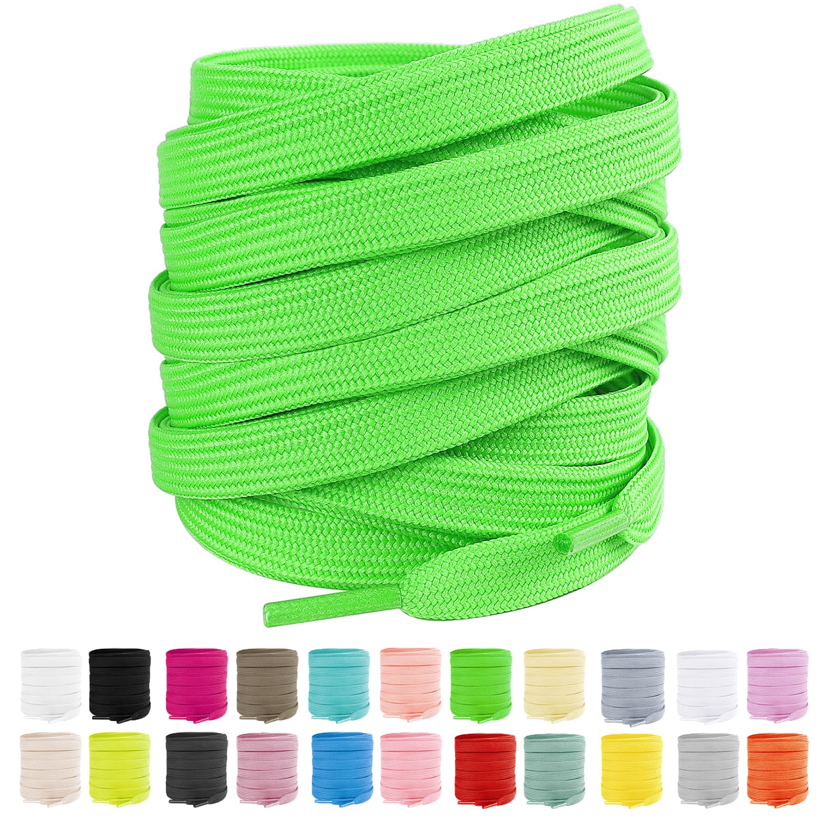 LUOFMISS 2 Pairs Flat Shoe Laces 5/16" Athletic