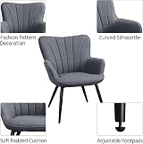 Yaheetech Modern Tub Chair Linen Fabric Armchair Grey view 6