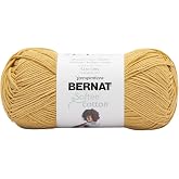 Bernat Softee Cotton Yarn for Crocheting Soft, Golden | #3 DK Light Yarn, 60% Cotton 40% Acrylic, Soft Crochet Yarn for Garments, Knitting &amp; Crafts, 254yds, 120g/4.2oz, 1 Pack