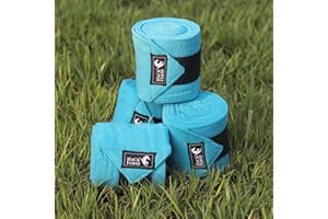 HackFond Horse Polo Leg Wraps, 10' Long Fleece Polo Wraps for Horses Set of 4, Horse Leg Bandages Stable Supplies Equestrian Boots Horse Leg Protection Vivid Cerulean