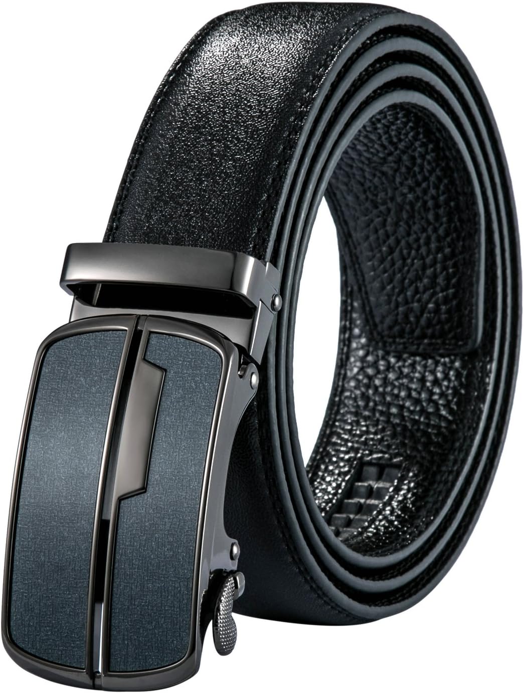 Men's Genuine Leather Belt Automatic Buckle Sliding Buckle Belt 35mm Wide 50" long