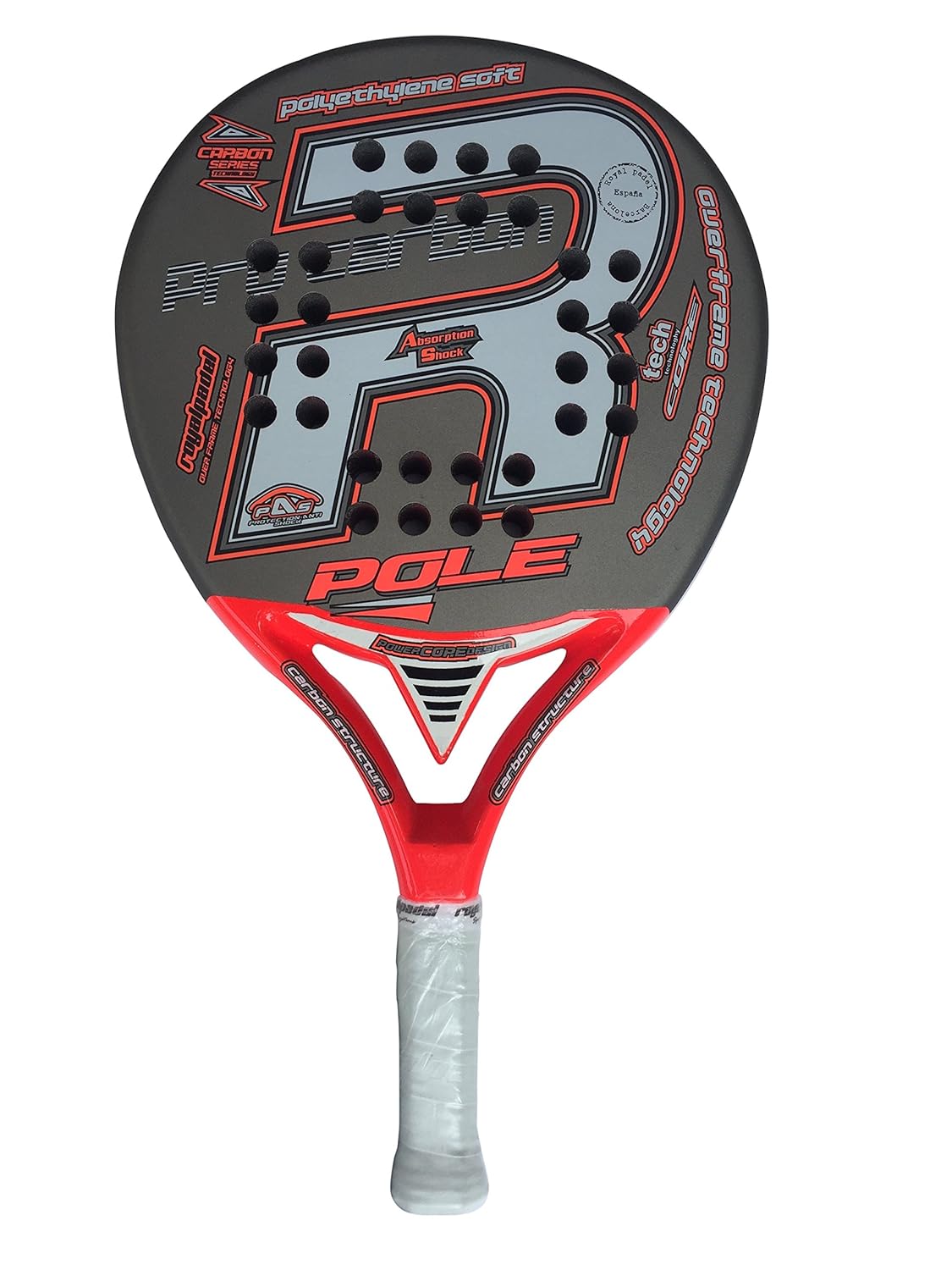 Royal Padel Pole 25 años Palas, Unisex Adulto, Gris/Naranja, Talla Única