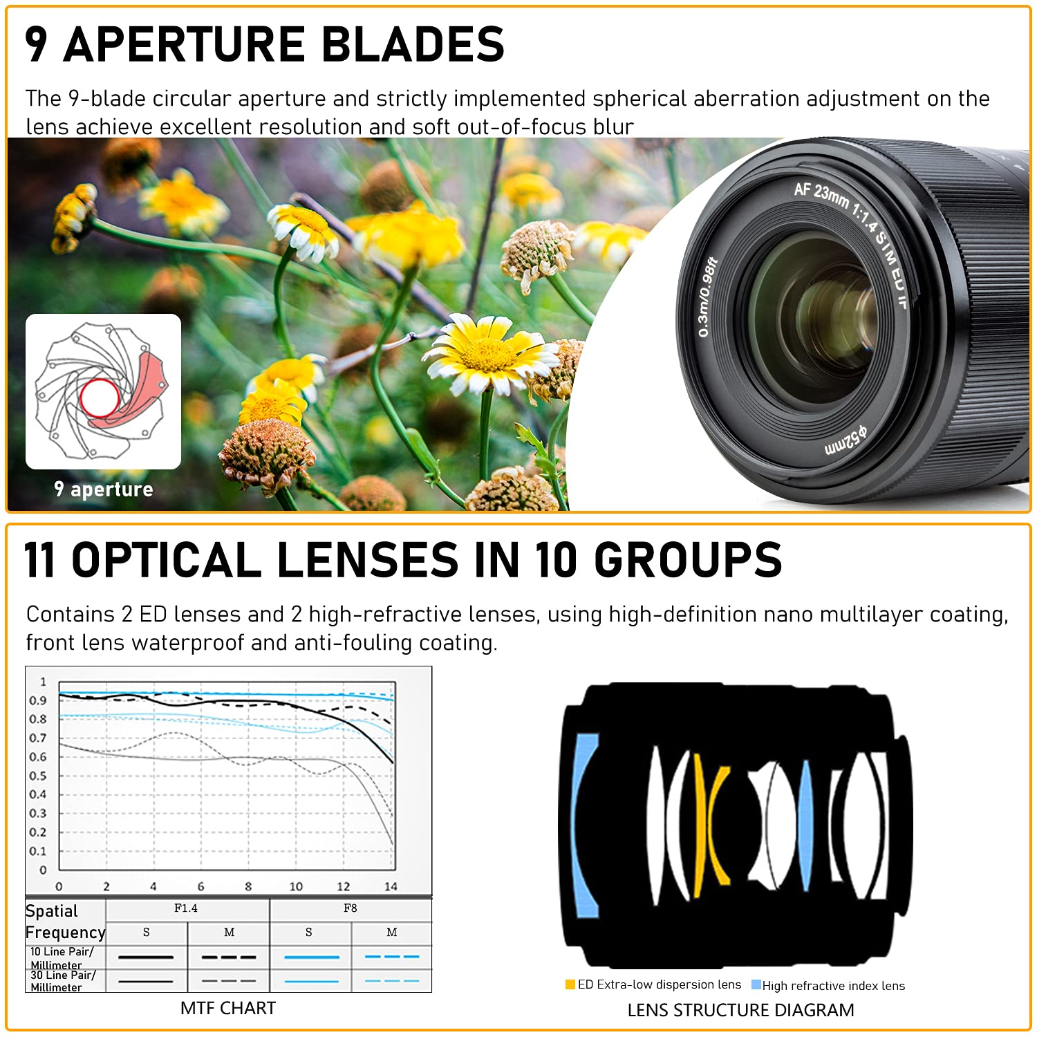 VILTROX 23mm f/1.4 X-Mount Lens Auto Focus F1.4 Large Aperture APS-C Lens for fujifilm X-Mount Camera X-T3 X-H1 X20 T30 X-T20 X-T100 X-Pro2 Black