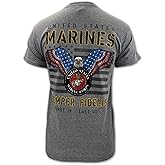 Armed Forces Gear Men's US Marine Corps Stars and Stripes T-Shirt- Official Licensed US Marines Shirts for Men (Graphite)