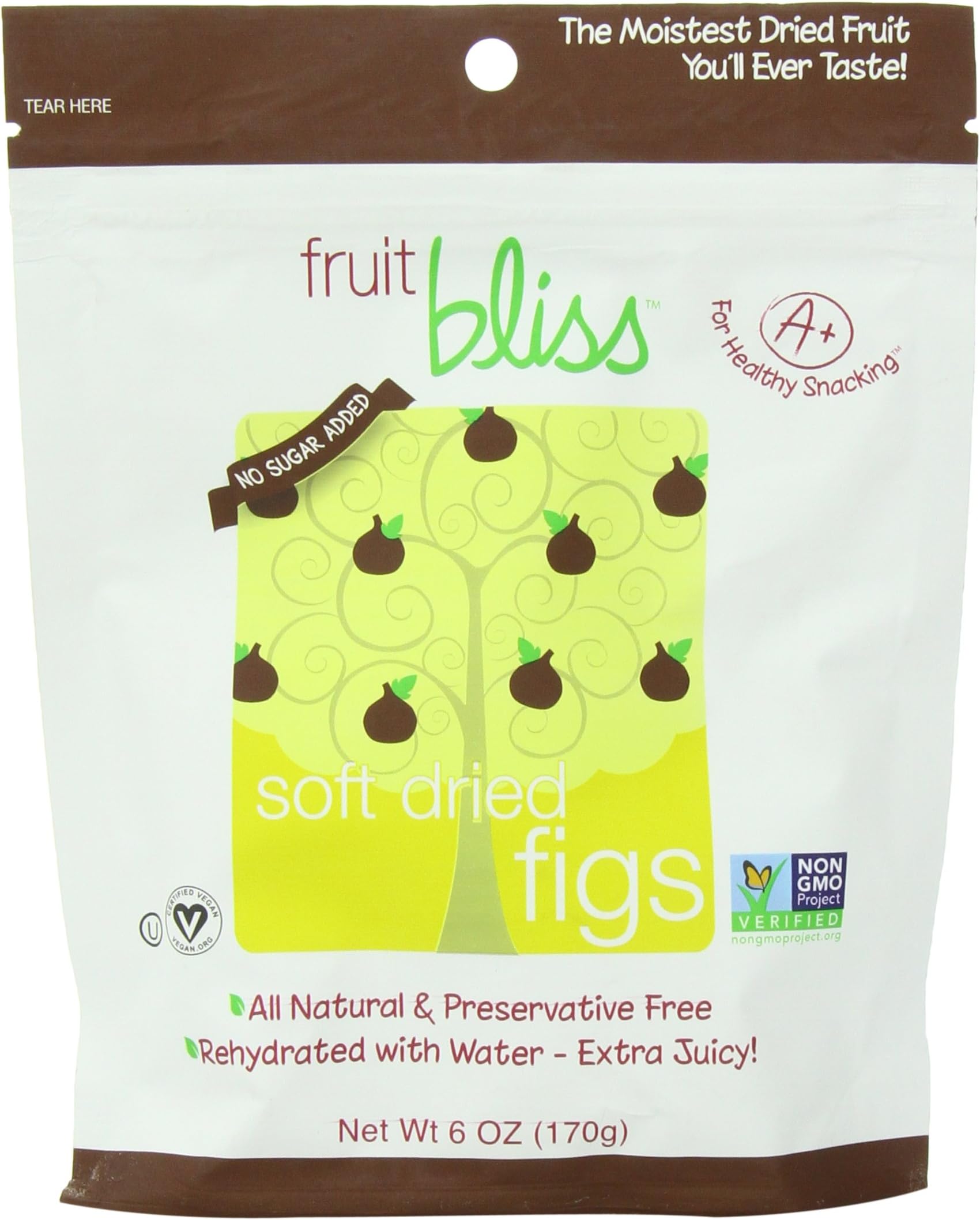 Fruit Bliss Soft Dried, Figs, 6 Ounce