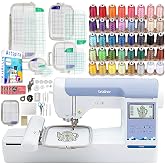 Brother PE900 5" x 7" Embroidery Machine with 5pc Embroidery Hoop Set, Embroidery Threads, &amp; Accessories