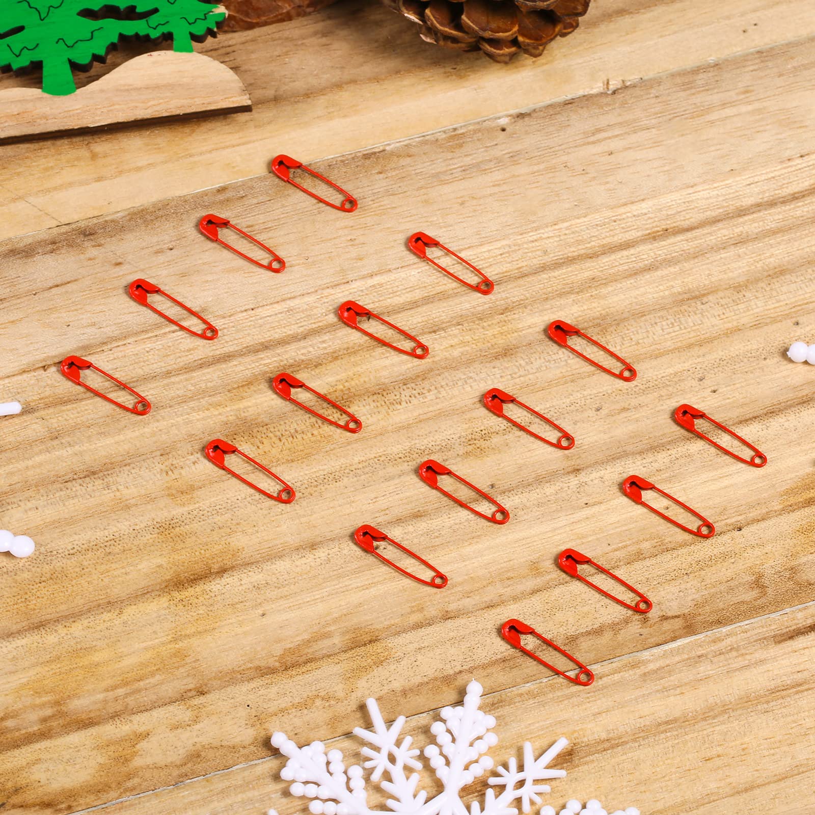120pcs Colored Safety Pins, 19mm Nickel Plated Stainless Steel Small Safety Pins Bulk for Clothing DIY Arts Crafts Jewelry Making Dark Red for Christmas