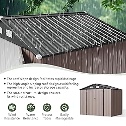 Aoxun 7x5 FT Outdoor Storage Shed Garden Metal Shed