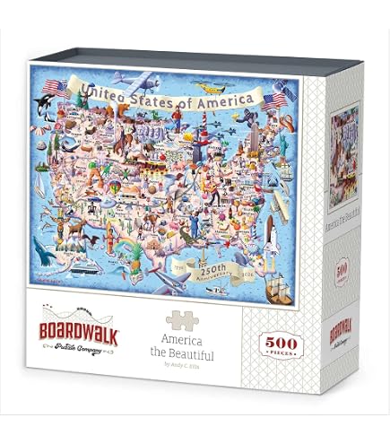 Amazon.com: Boardwalk Puzzle Company Jigsaw Puzzle, America the