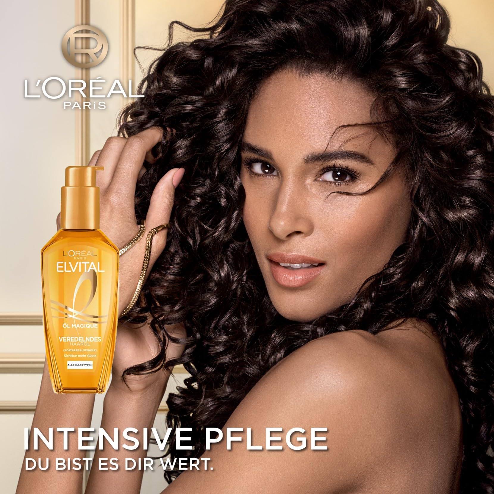 L'Oréal Paris Elvital Öl Magique Veredelndes Haaröl, für alle Haartypen, gegen Frizz und Austrocknen, mit 6 kostbaren Blütenölen, für Glanz und Geschmeidigkeit, Hitzeschutz bis 230 °C, 1 x 100ml 2