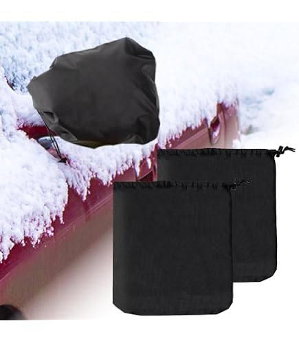 6 PCS Car Side Mirror Snow Covers - Waterproof 210D Oxford Cloth Protection For Winter