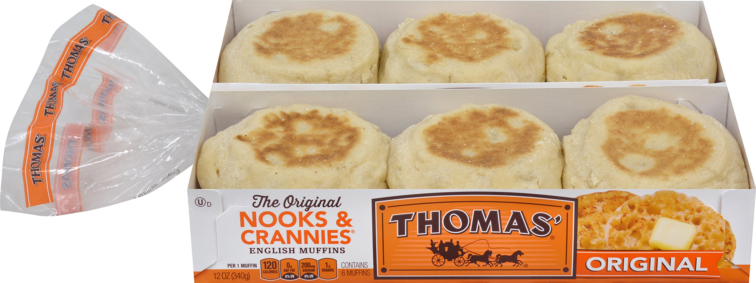 Thomas' Original English Muffins, Plain, 12 count, 24 oz Buy Online in
