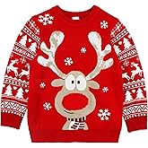 Toddler Girls Ugly Christmas Sweater Funny Xmas Outfits Kids Reindeer Knit Pullover Holiday Sweatshirt Tops 2-7 Years