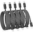 USB C to USB C Cable, 5Pack 6FT 60W(3.1A) Nylon Braided USB C Charger Cable for for iPhone 16/16 Plus/16 Pro Max/15/15 Plus/15 Pro Max, MacBook Pro, iPad Pro Air,Samsung S24/S24 Ultra/S23 USBC Charger