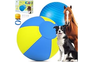 SROTEK Herding Ball for Dogs - 18" Dog Herding Ball, Agility Equipment, Herding Ball for Australian/German Shepherd Collie, Toys for Christmas/Birthday Gifts (Yellow&Blue, Medium - 18")