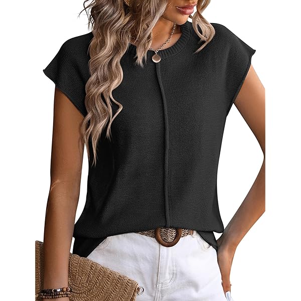 Summer Sweater Saodimallsu Womens Short Sleeve Sweater Casual