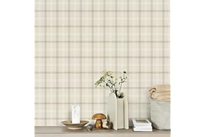 Lativo Plaid Wallpaper Peel and Stick Boho Plaid Self Adhesive Removable Wallpaper for Wall Decor Bedroom Bathroom Waterproof