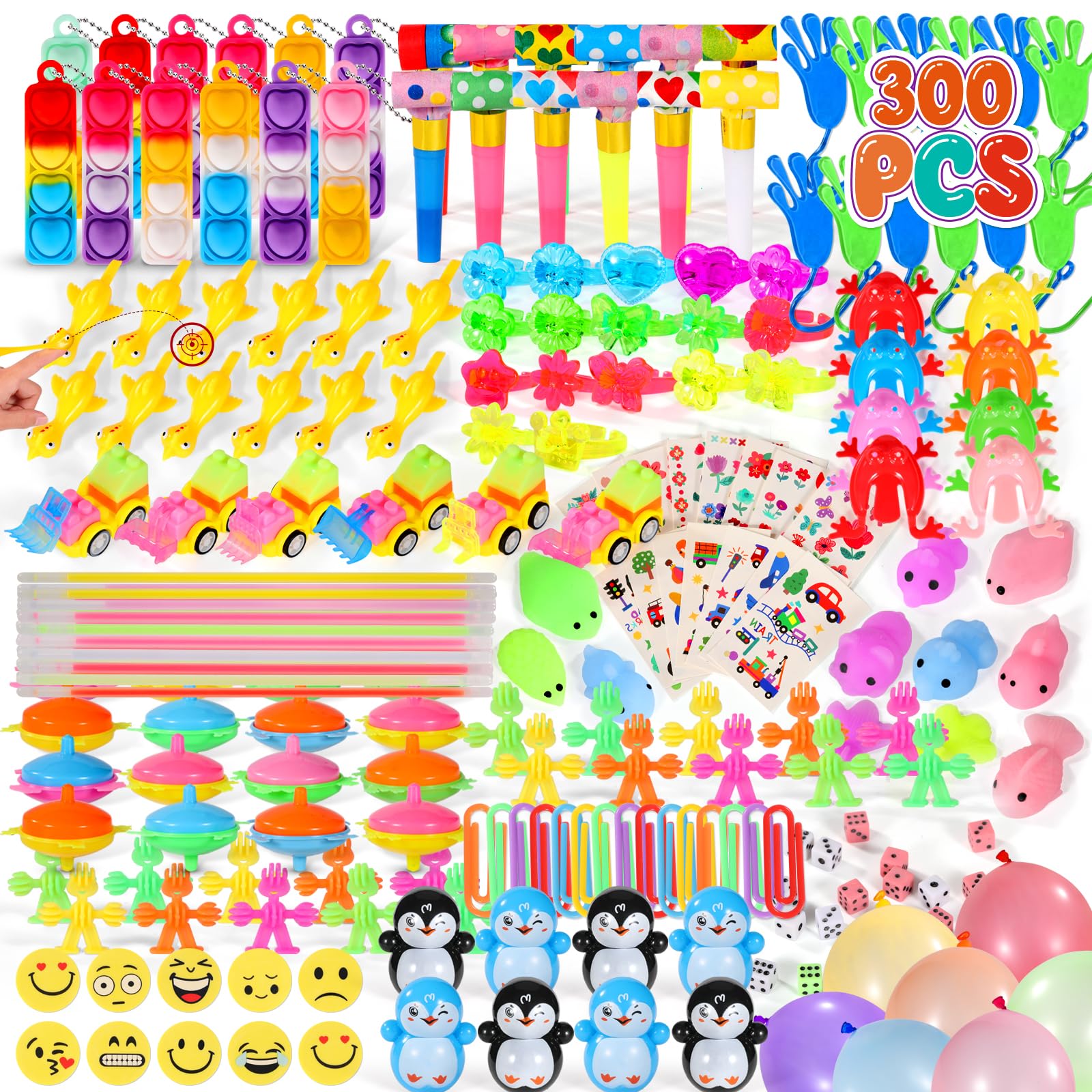 OGNI ORA 300 PCS Party Bag Fillers for Kids, Assortment Toys Pack for Boys Girls, Classroom Prizes Rewards Goodie Loot Bag Fillers, Birthday Party Christmas Stocking Gift Favours — image 1