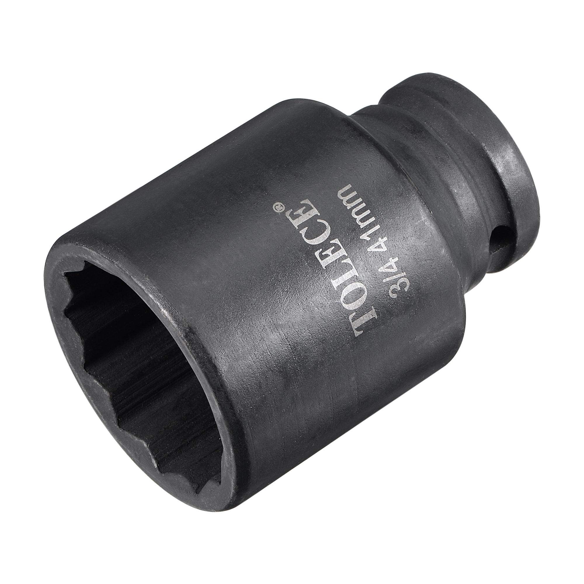 sourcing map 3/4-Inch Drive 41mm 12-Point Deep Impact Socket, CR-MO Steel 78mm Length, Metric Sizes