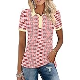 LOMON Womens Golf Polo Shirts Short Sleeve Collared Tops Lightweight Moisture Wicking Tennis Activewear S-XXL