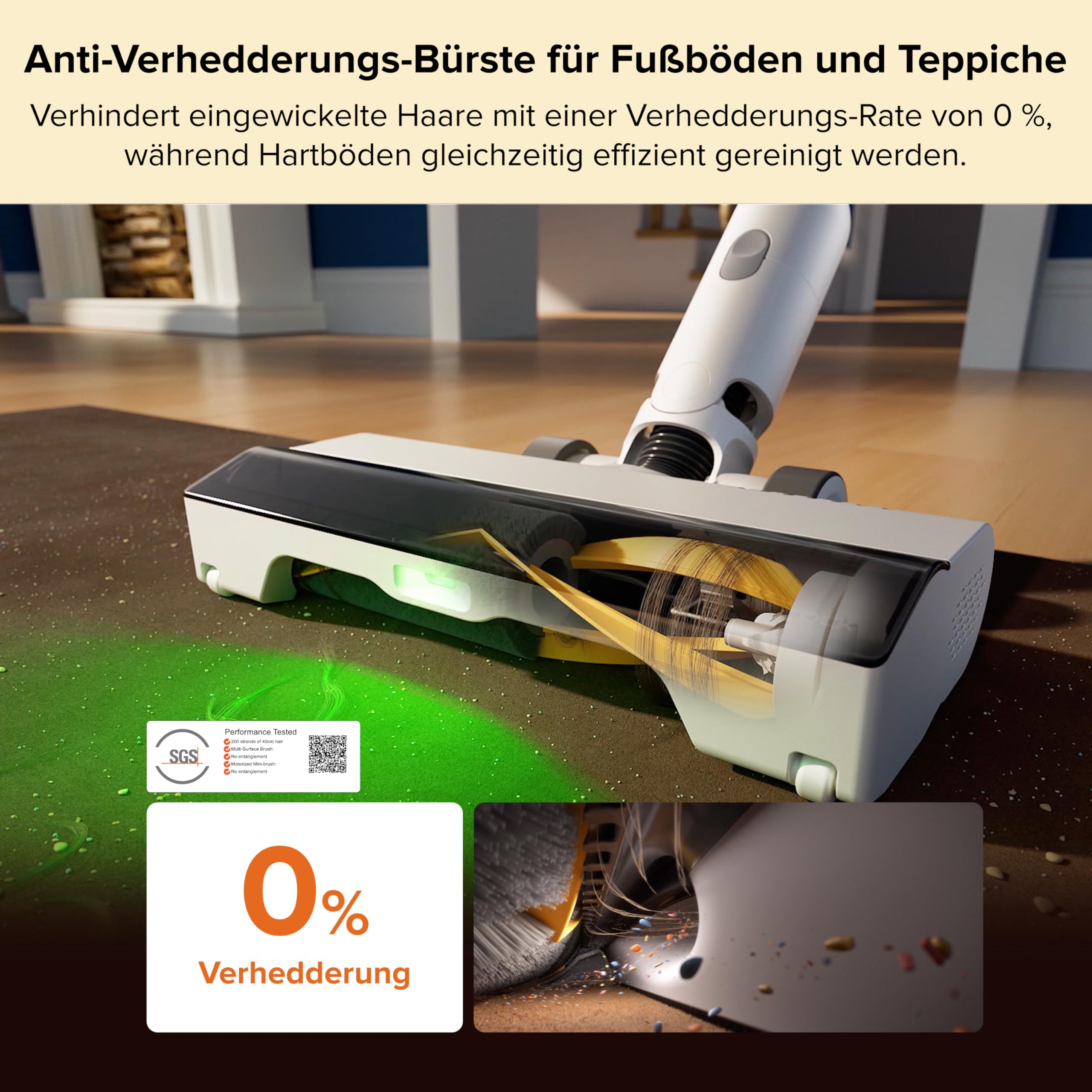 roborock H60 Hub Akku Staubsauger mit Absaugstation, 27000Pa/300W/60 Min Akkusauger mit Absaugstation, Staubsauger kabelos mit Anti-Tangle Bürste für Teppiche, Hartböden, Tierhaare, Auto 5