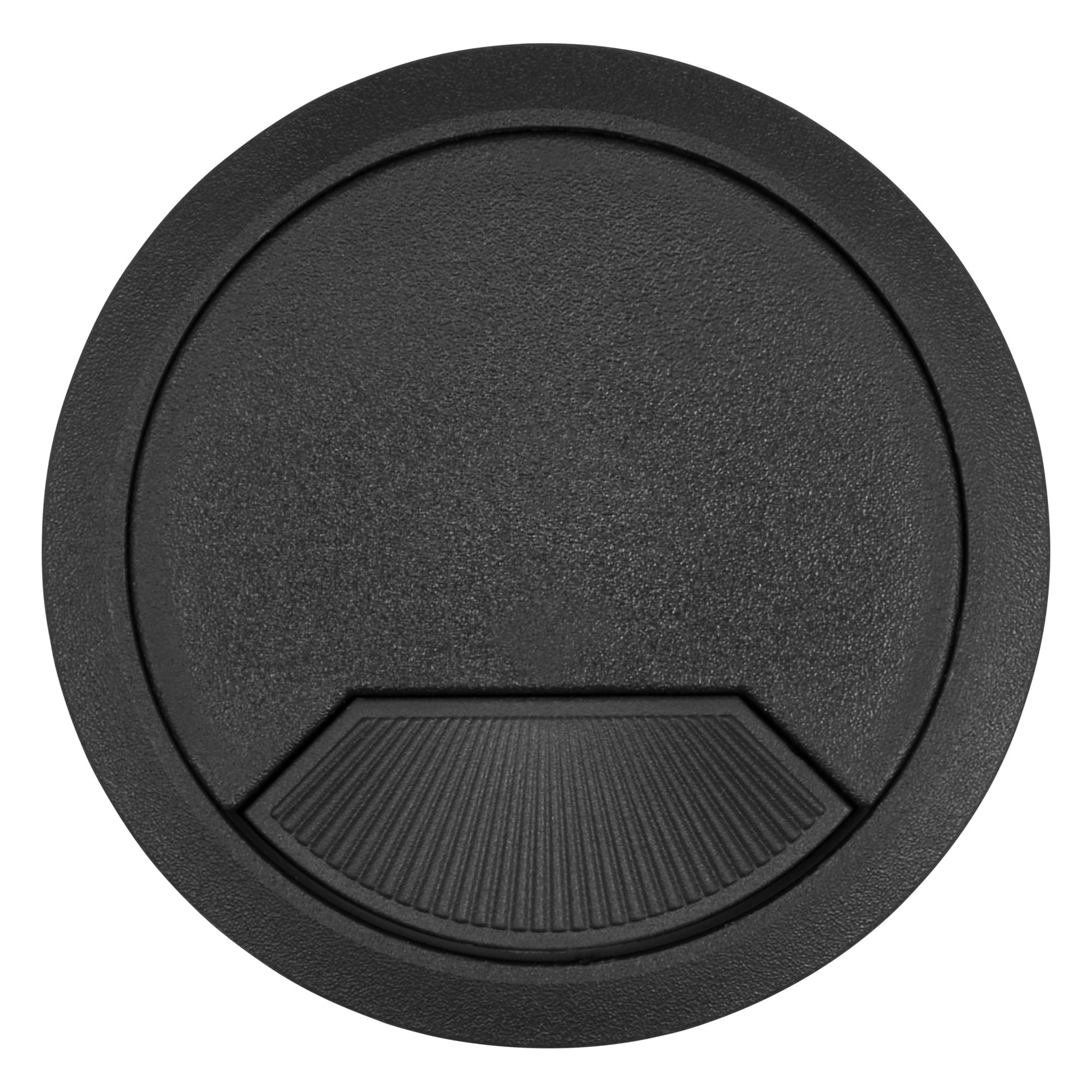Trend Cable Tidy Inserts, Pack of 3, Black, 80mm Diameter, ABS Plastic with Spring-Loaded Swivel Cover-Plate, CTI/80/PK3