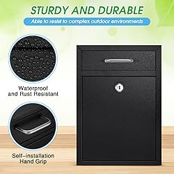 Yaocom Locking Mailbox with Key for Outdoor 12.2 x