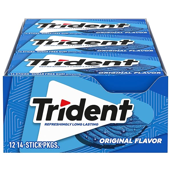 TRIDENT FLAVOR SUGAR FREE GUM PACKS OF 14...