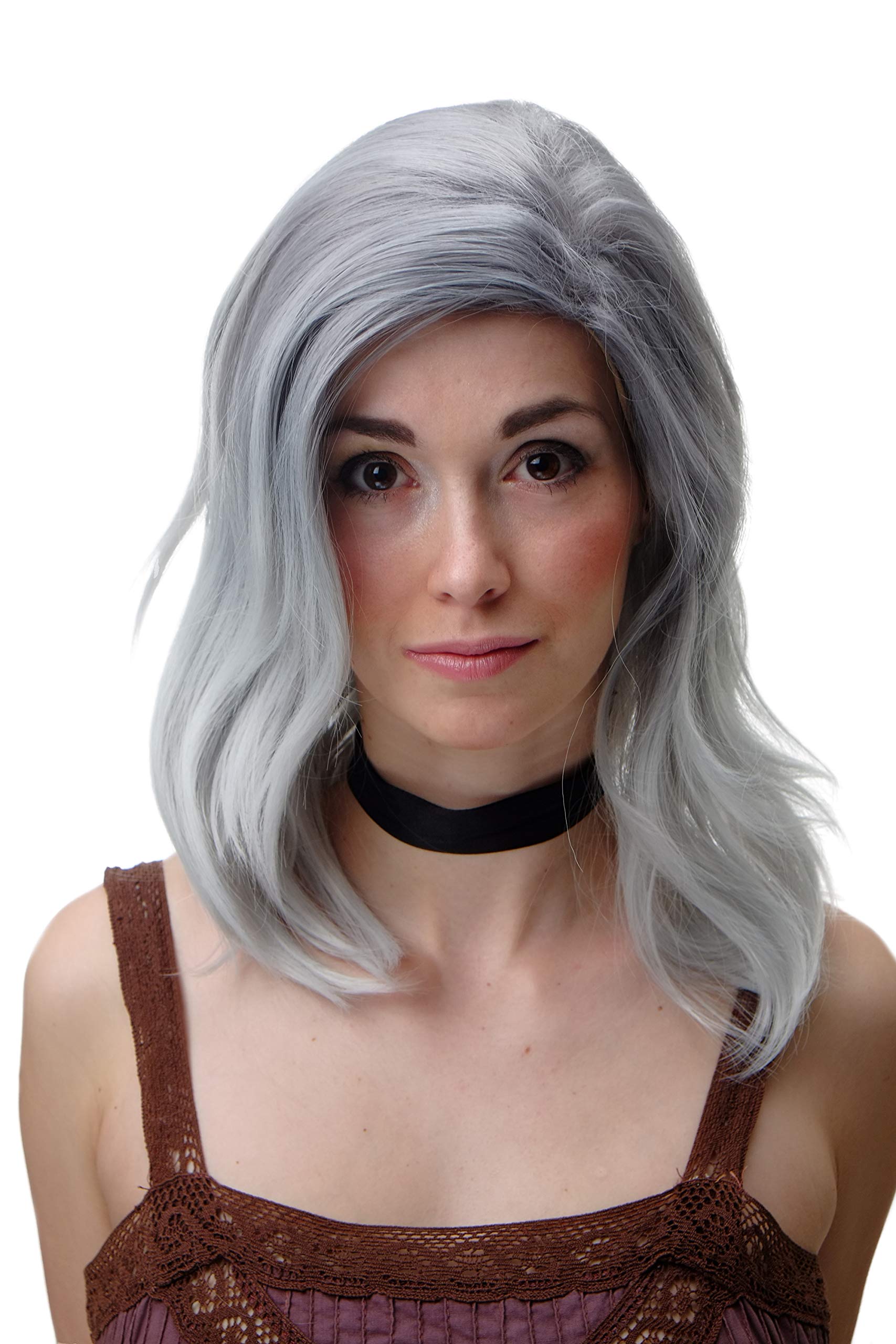 WIG ME UP - Wig Wild Parting Shoulder Length Grey Blue Mix