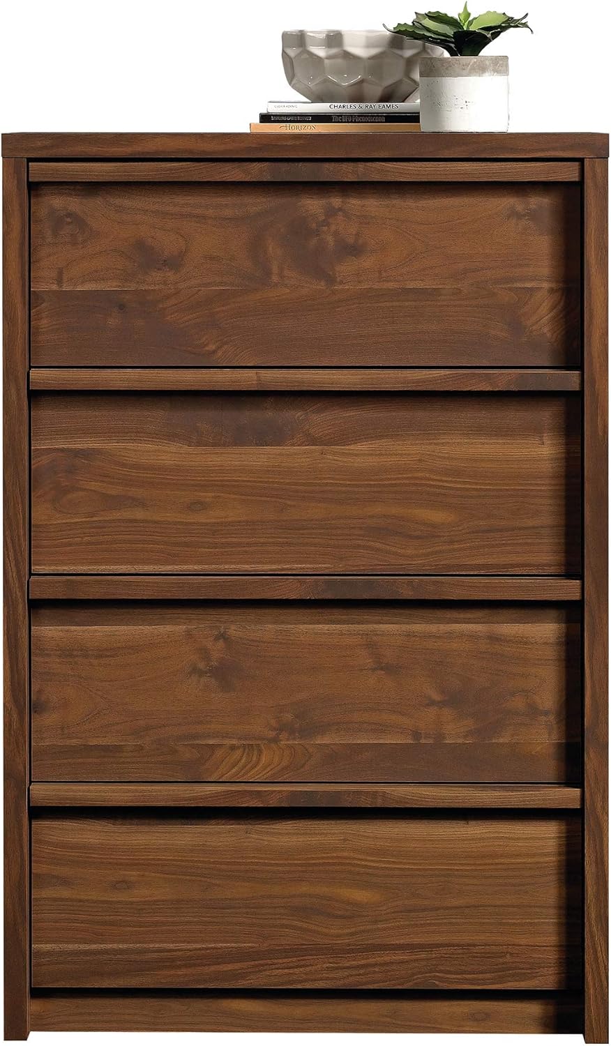Sauder Harvey Park 4-Drawer Chest, Grand Walnut finish: Furniture & Decor