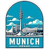 Munich Germany Sticker 4 Inch City Travel Souvenir Destination - Waterproof Vinyl Decal for Laptop Water Bottle Car Tumbler - Durable Aesthetic Long-Lasting Stickers for Adults ID44990