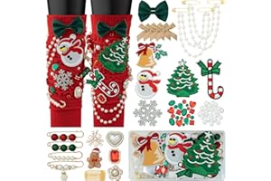 DoDoBeads Christmas Shoe & Sock Charms Kit, 86 pcs DIY Holiday Decorations with Bows, Pearls, Snowflakes, Pins – Perfect for Festive Christmas Socks, Shoes & Holiday Craft Projects