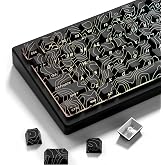 dagaladoo Shine Through keycaps,Double Shot PBT keycap,Topographic | Side Printed key caps, Black keycaps for most MX switch Mechanical Keyboards(Cherry Profile)